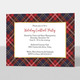 Red Blue Plaid Foil Invitations Image 1 of 5